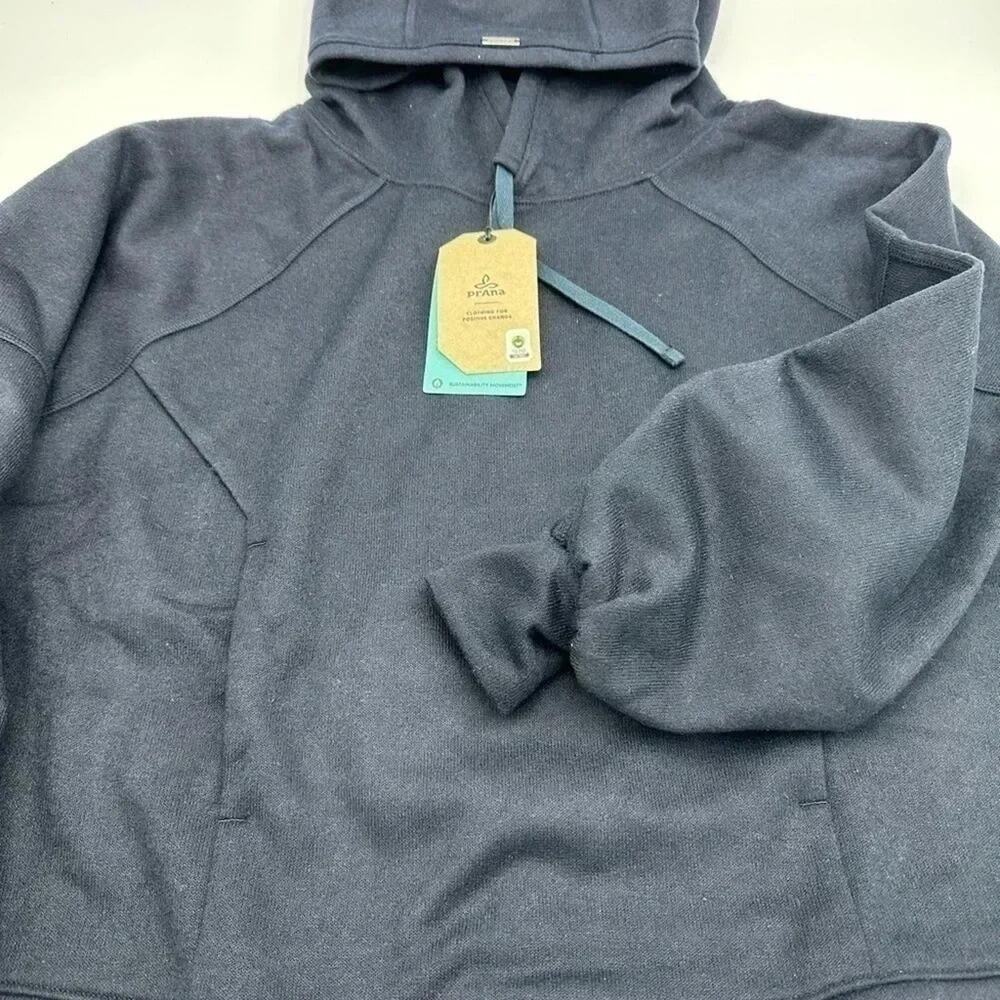 Prana navy blue hoodie, wool blend Gorp core athletic athleisure